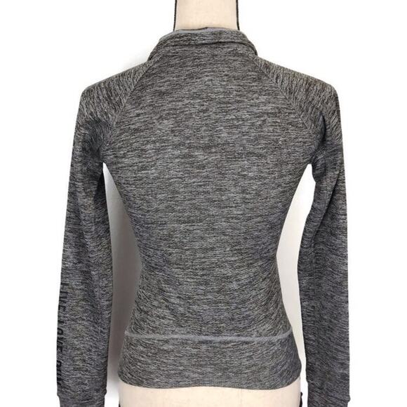 Aeropostale 1/4 Zip Pullover Live Love Run Gray Heathered sz XS Thumb Hole - Picture 4 of 8